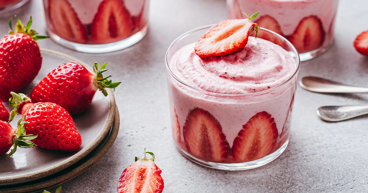 Mousse à la fraise légère