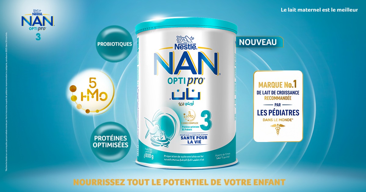 Nestlé innove en nutrition avec NAN OPTIPRO 3, un lait de croissance inédit aux 5 HMOs pour protéger chaque enfant